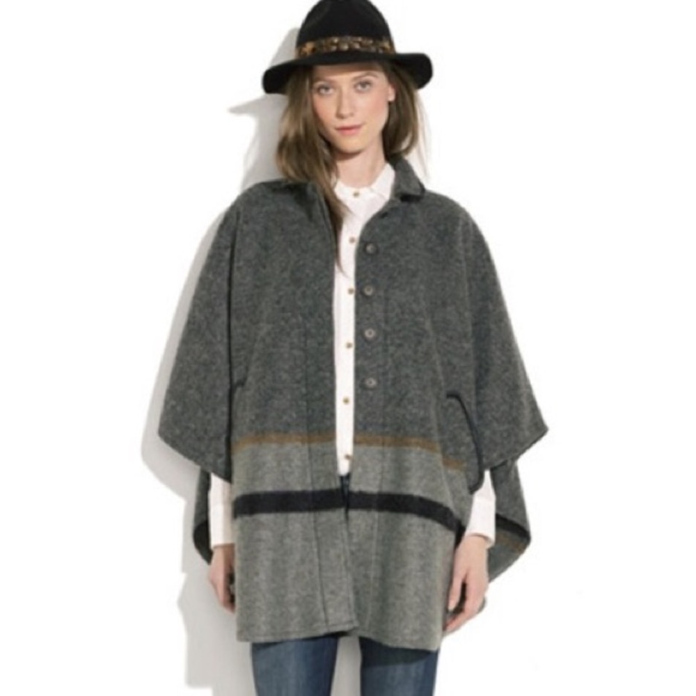 MADEWELL Hi-Line Trailrider Gray Wool Poncho
